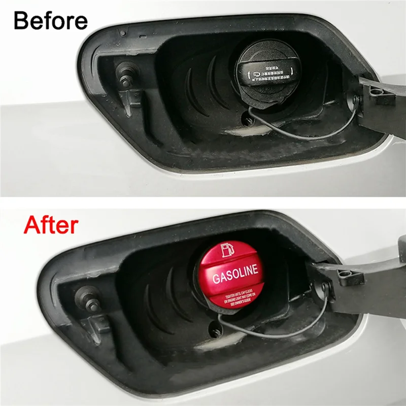 AEF3-Aluminum Gasoline Fuel Tank Caps Trim For VW Golf 7 7.5 Golf 8 MK7 MK8 2015-2023 Gasoline Decoration Oil Filler Cover