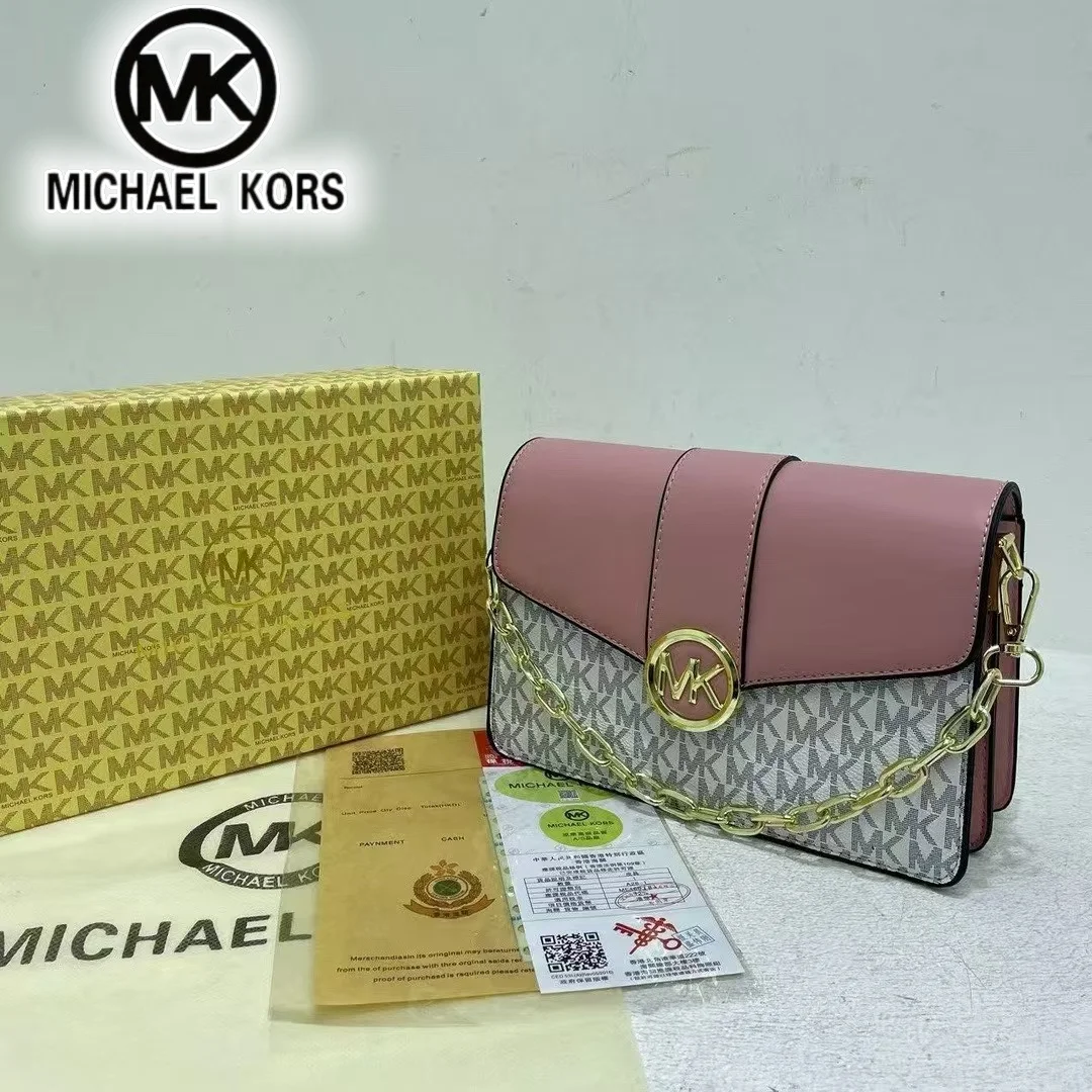 Michael Kors Women's Light Luxury Classic Fashion, MK Niche Casual Crossbody Carrying Chain Bag Shopping and Traveling Girl Bag