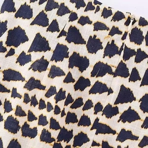 Traf-Mini Women's skirt with stressed print, high waist, rear zipper, vintage fashion, female skirts 8 Main Sales Blue Skirt - №4