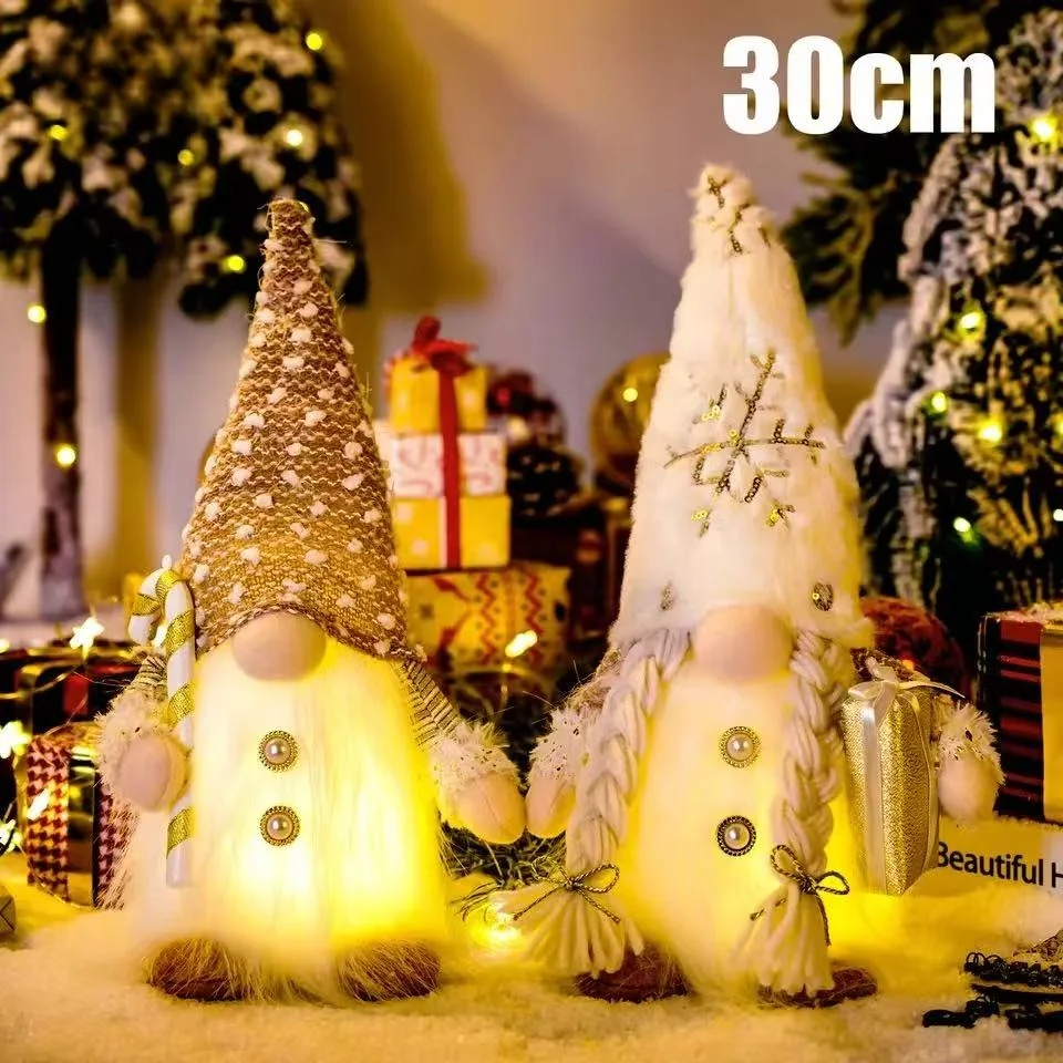

Glowing Gnome Christmas Faceless Doll 30cm Tree Decorations 2025 Night Light Xmas Gift Navidad 2026 New Year Home Decor