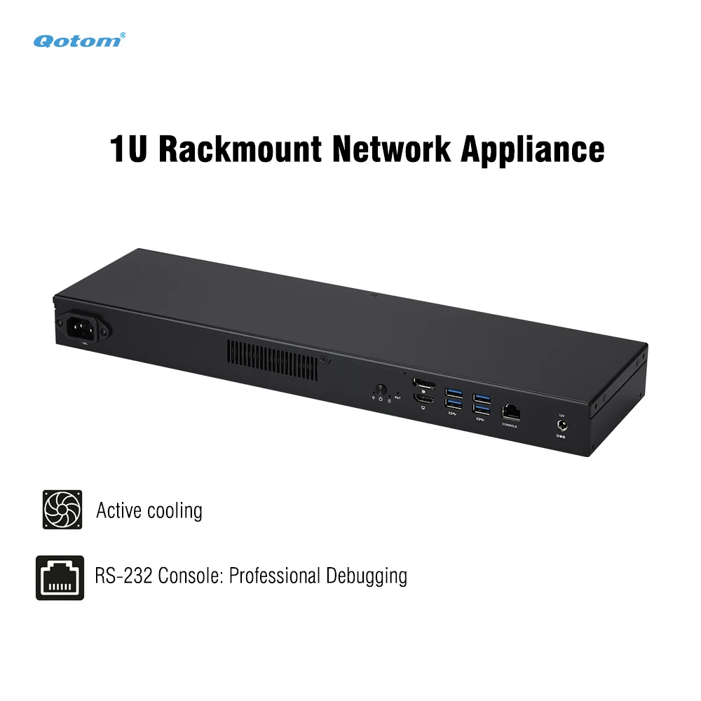 Qotom 1U Rackmount Mini PC 8x 2.5G LAN Intel Core i7/i5/i3 Firewall Router Fan Cooling VPN Server OPNsense pfSense Barebone