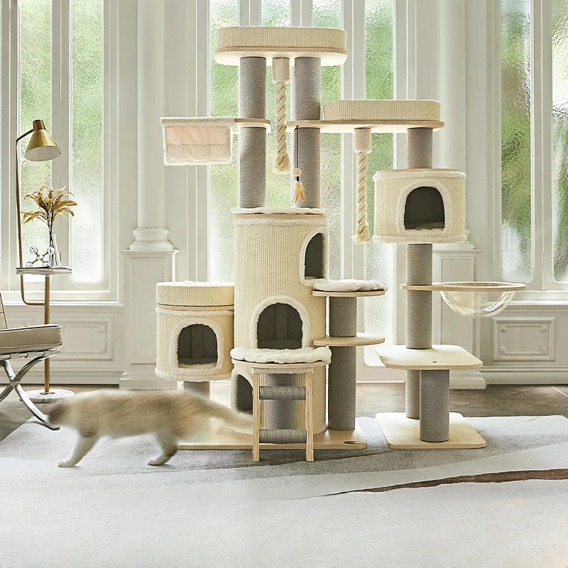 Towers for Big Cats with Multiple Hamocks, Climbing Games, Cave Cave Training Supplies, Cats Accessories, Home Pet Items