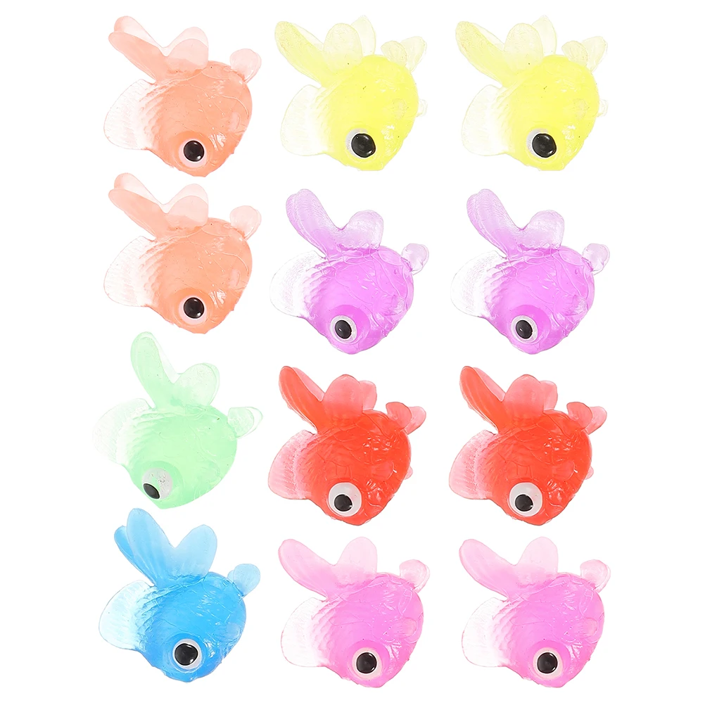 

12 Pcs Floating TPR Fake Goldfish Soft Aquarium Decor Accessories Realistic Delicate Fish Tank Decor Mixed Colors Pet Supplies