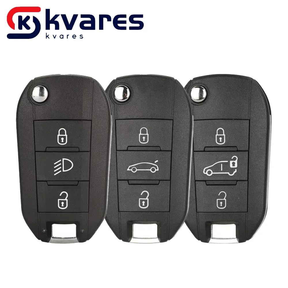 Pour Peugeot Expert 308 3008 2016 + citroën C4 Cactus 2014 + HU83 433MHz 4A HITAG AES puce rabattable télécommande Van voiture clé rabattable