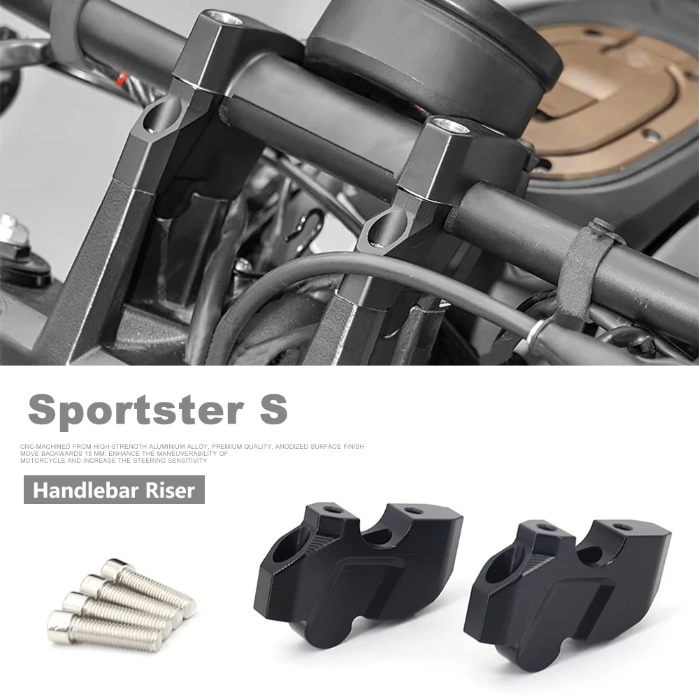 

Motorcycle CNC Aluminum Handlebar Riser Drag Handle Bar Clamp Extend Adapter For Sportster S 1250 RH1250 1250S 2021 2022 2023