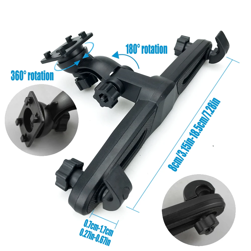 Car Headrest Mount Tablet PC Holder Windshleld and Backrest Mount 360 Degree Rotation Adjustment for 7-10 Inch Tablet PC 6