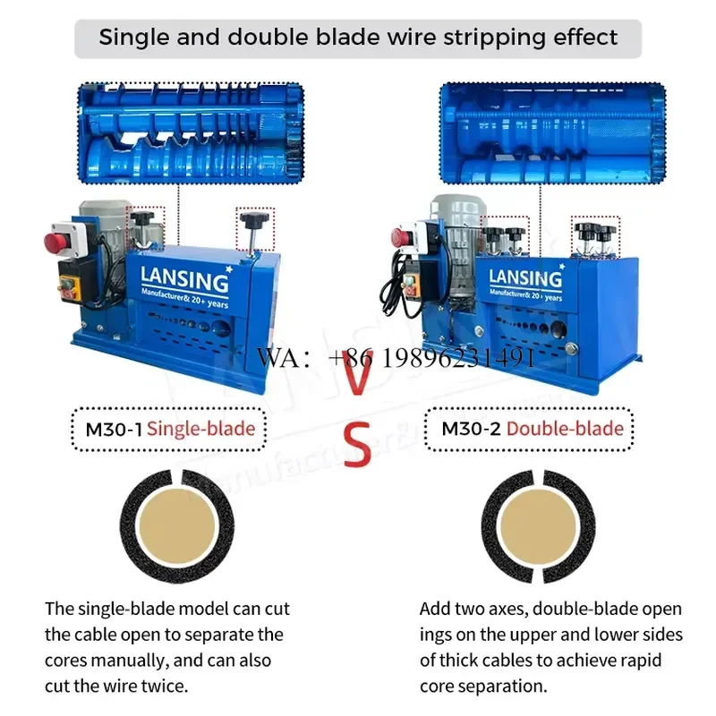 Wmwmnu for LANSING M30-1 Lightweight Wire Stripping 30mm Portable Single Blade Cable Stripper for Scrap