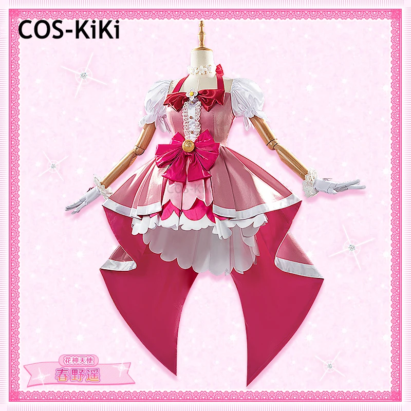 COS-KiKi Anime Go! Princess Pretty Cure Cure Flora Sweet Lovely Dress Uniform Cosplay Costume Halloween Party Role Play Outfit