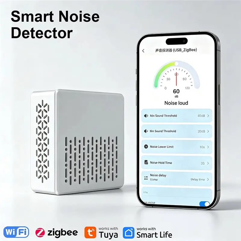 VEHO-Tuya Noise Decibel Meter Sound Level Sensor Environmental Noise Detector Smart Life APP Home Automation Scene