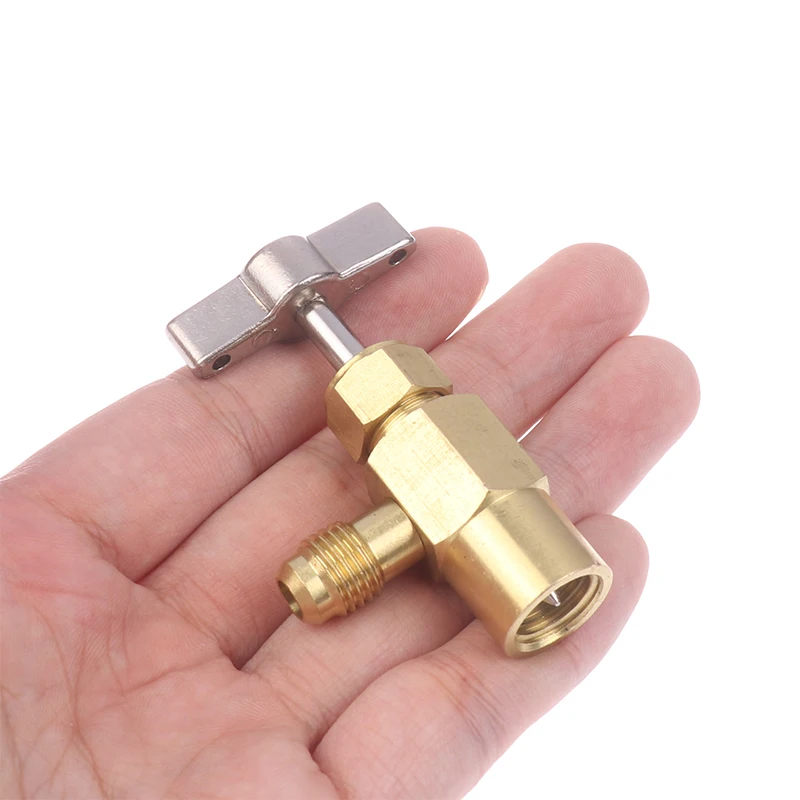 Car Air Conditioner DIY Accessories 1/4 Thread Adapter R-134a Refrigerant Can Dispensing Bottle Tap Opener Valve