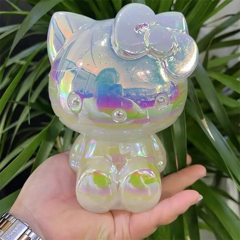 Natural Aura Quartz Cartoon Cat Carving Crystal Healing Fengshui Animals Figurines Home Decorations DIY Gift 1pcs