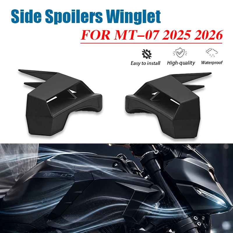

For MT07 MT-07 mt07 2025 2026 Motorcycle Side Downforce Naked Spoilers Fixed Winglet Fairing Wings Aerodynamic Winglet Kit