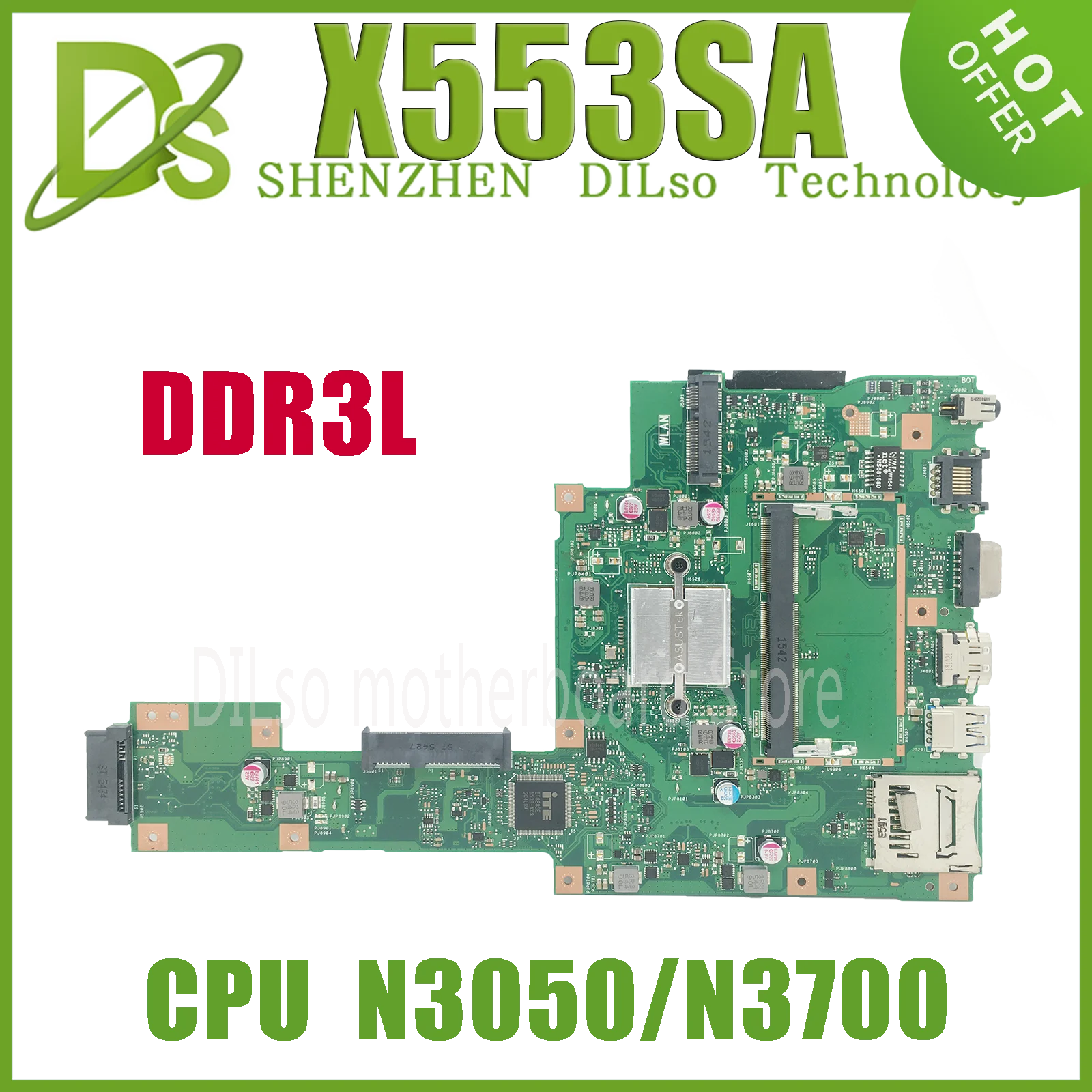 

KEFU X553SA Laptop Motherboard For ASUS X553S K553S A553SA D553S F553SA Mainboard With N3050 N3700 DDR3L 100% Working Well