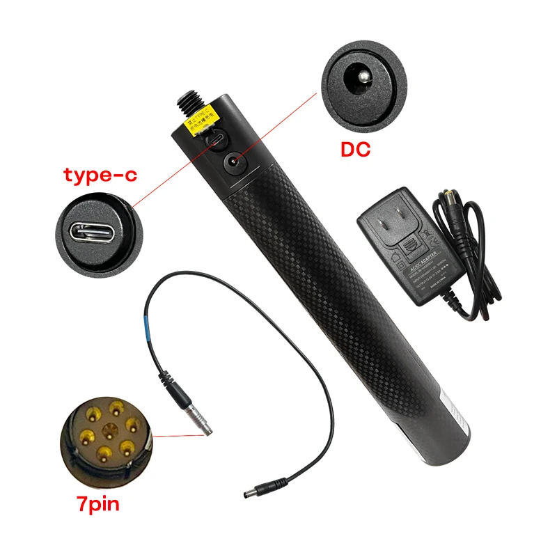 New Plastic BL10000 RTK GPS Battery Pole 10000mAh Li-ion Rechargeable with Charger and Cable for Trimble Top South equipment