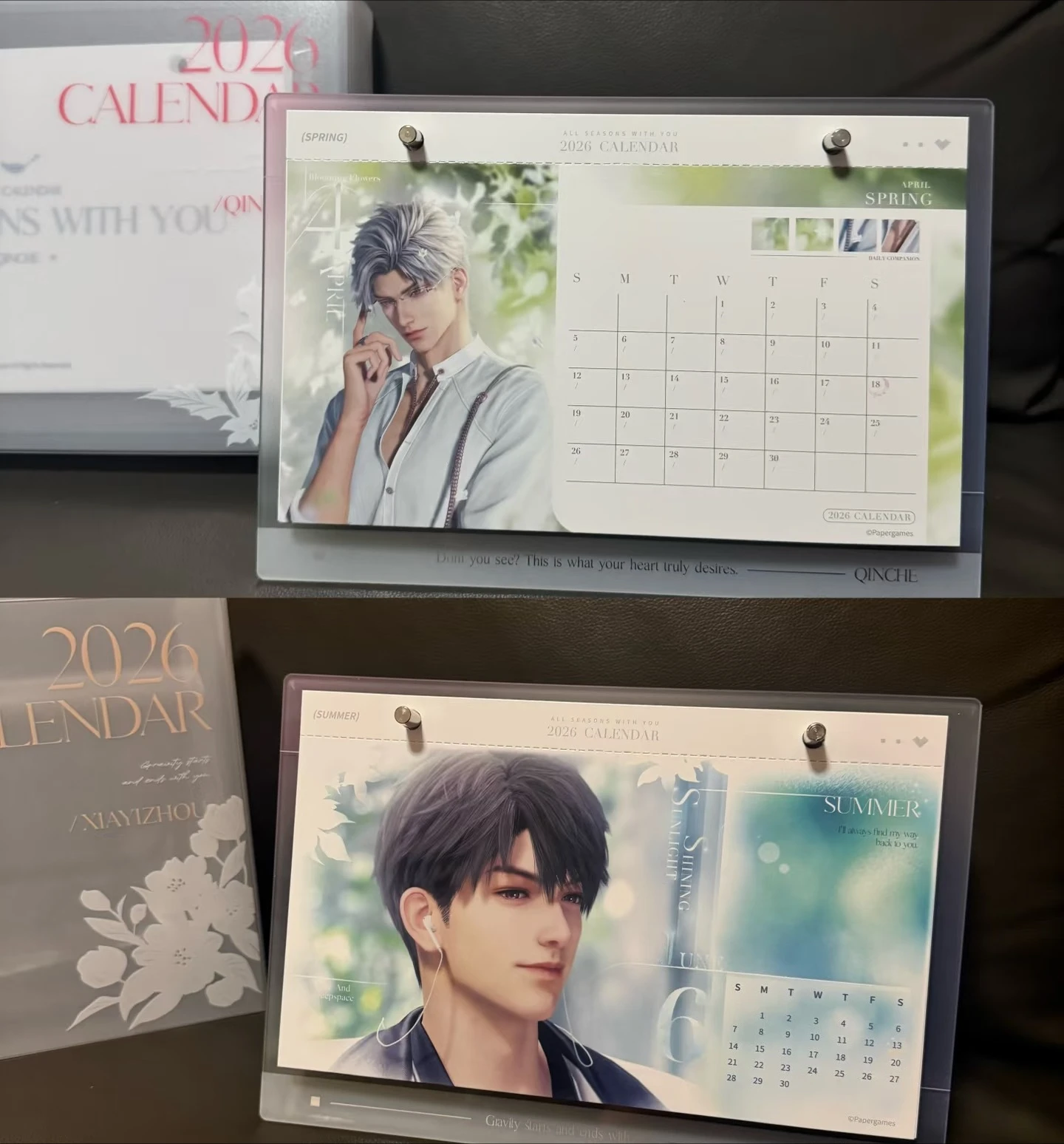 

In Stock [Official Merchandise] Love and Deepspace Xavier Zayne Rafayel Sylus Caleb 2026 Commemorative Calendar Desk Calendar
