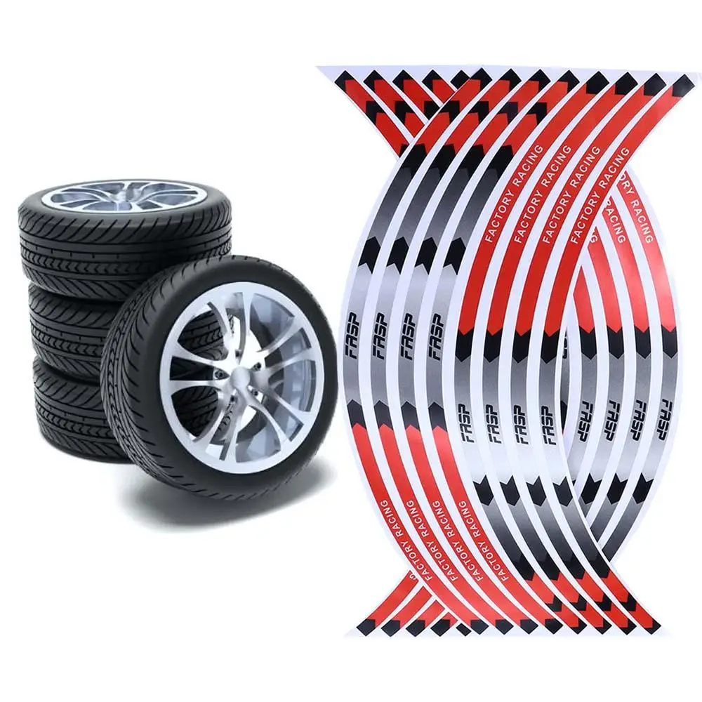 

16pcs Car Styling Strips Reflective Motocross Bike Motorcycle Wheel Stickers and Decals 17/18 Inch Reflective Rim Tape