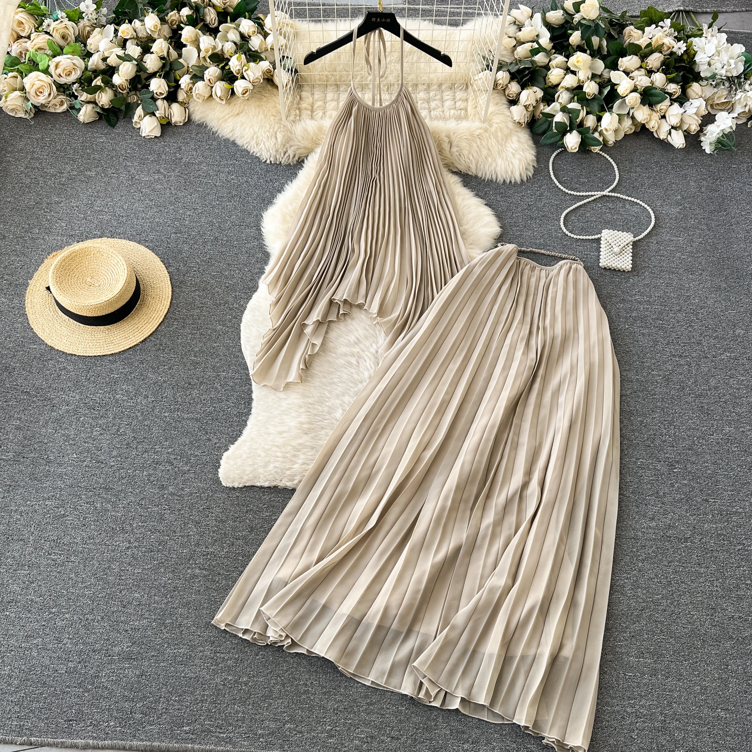 

Chic vintage sexy solid sleeveless basics Elegant Fairy korean fashion Boho Sundress Beach women clothing