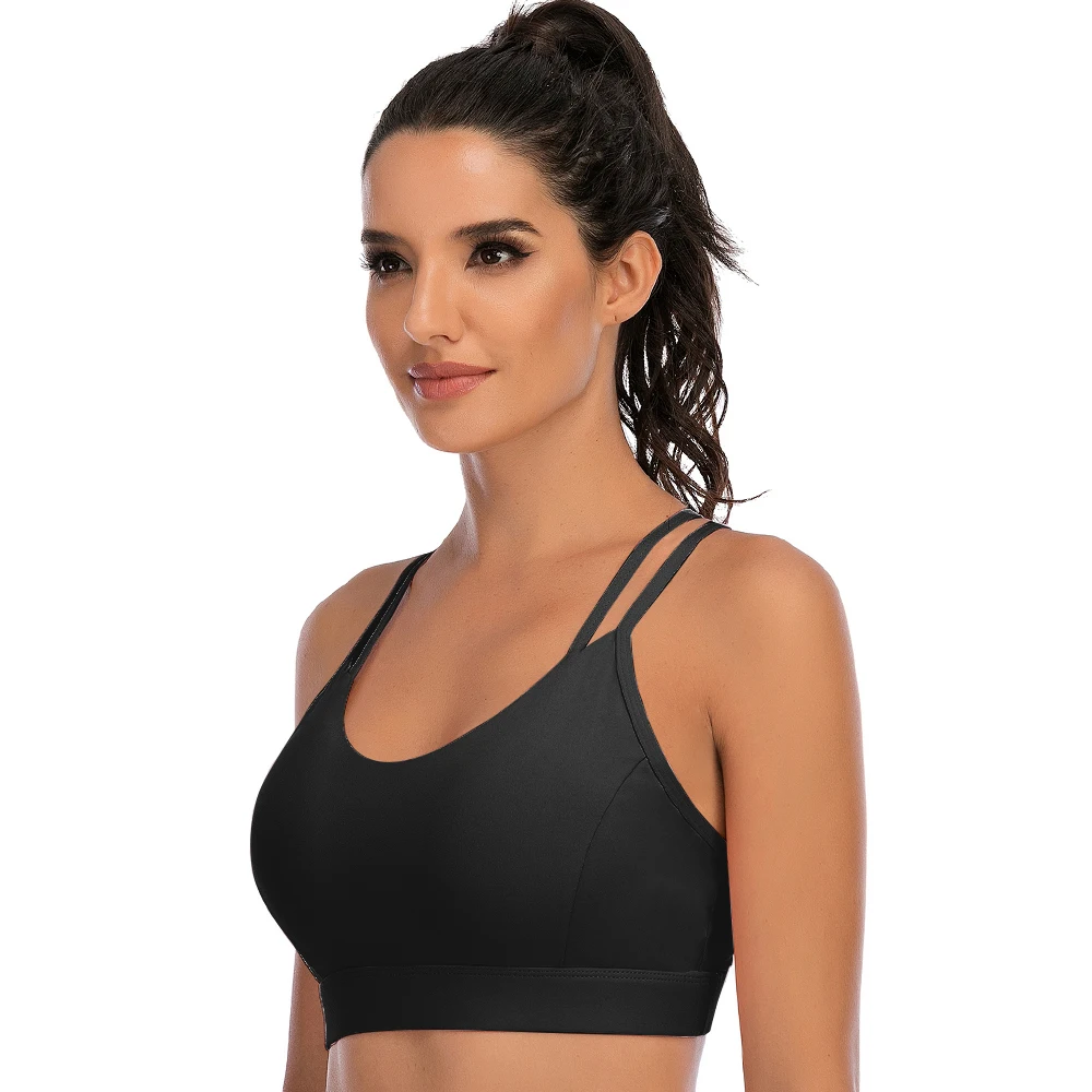 Crisscross Sports Bra Plus Size for Women Gym Nylon Stretch Cozy Solid Running Workout Yoga Pilates Fitness Underwear XXL