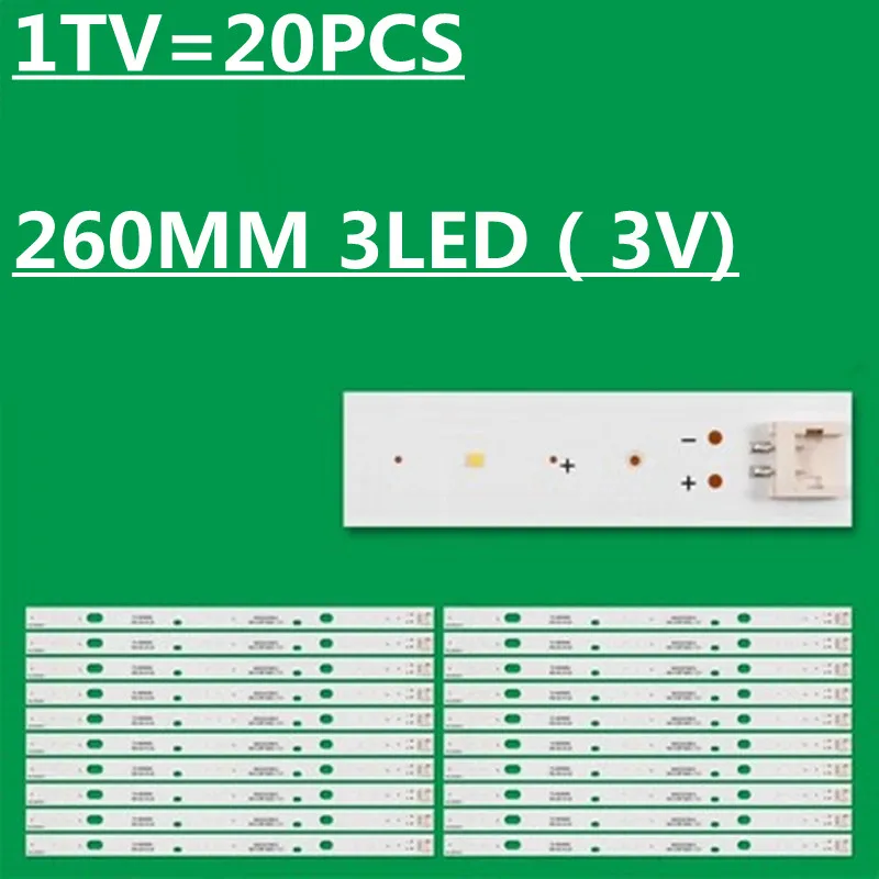 20pcs 260mm led hintergrund beleuchtung streifen 3led für TNP4G622-1 TH-49EX600H TH-49EX600K TX-49EX600E TX-49EX633E