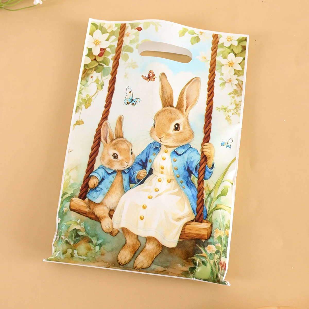 10/20/50 Stück Frohe Ostern Geschenktüten Zellophan Leckerli Beutel Süßigkeitentüte Niedliches kleines Kaninchen Hase Muster Opp Beutel Partygeschenke Verpackung – Detail 2
