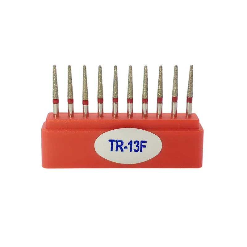 10pcs/Set Dental Diamond Burs Drill Handpiece Handle Diameter 1.6mm Polishing Materials TR Series