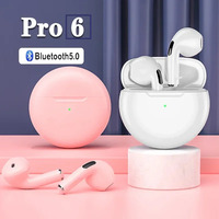 Pro6 TWS Smart Touch Wireless Headset Bluetooth 5.0 Stereo Noise Cancelling Sports Headset Hearing Aid For All Smartphones