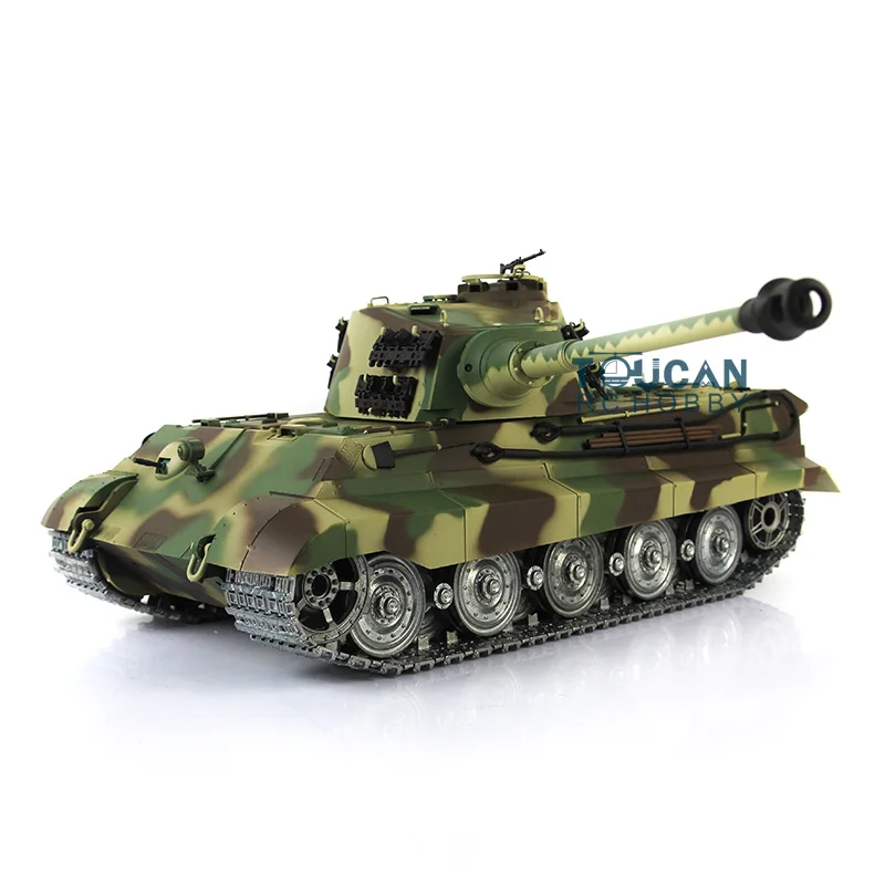 1/16 Professional Ver HENG LONG 7.0 Customized King Tiger RC Tank 3888A Metal Wheels Barrel Recoil Toucan Vehicle TH17529-SMT8