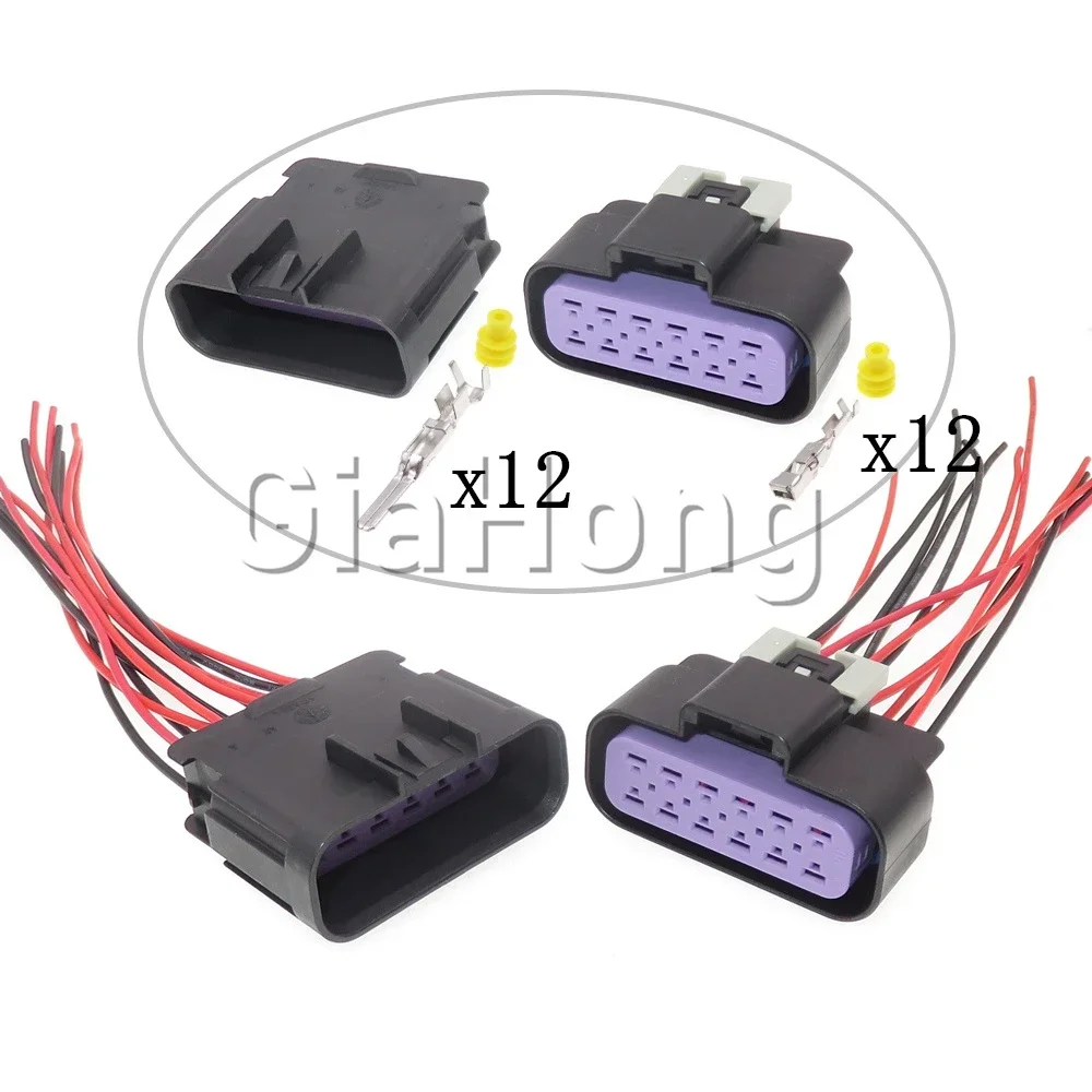 1 Set 12 Ways AC Assembly Accessories Male Female Connectors Auto Wire Cable Socket 15326915 Car Waterproof Adapter 15326910