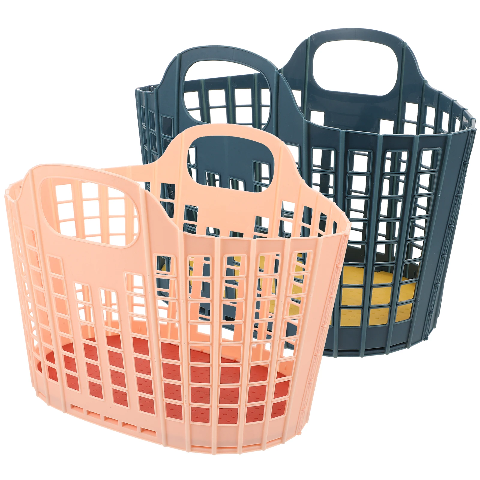 

2pcs Foldable Hand Baskets Multi Functional Home Fruit Snack Vegetable Hamper Lightweight