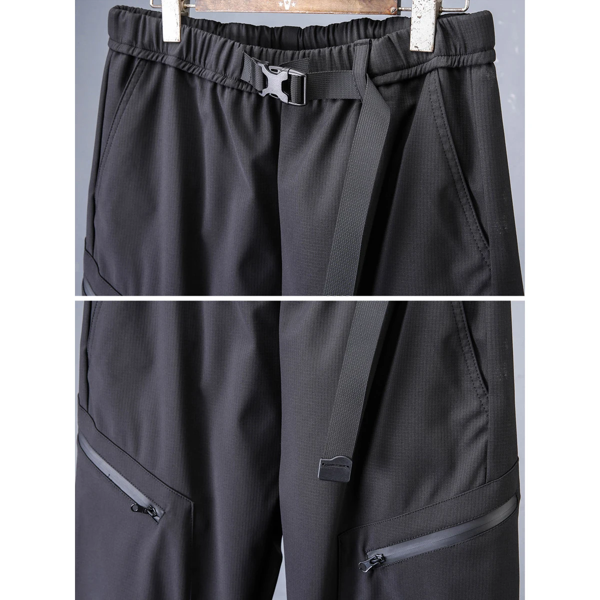 2026 New Streetwear Joggers Pants Men's Multi-Pockets Tactical Cargo Pant Black Utility Work Elastic Waist Casual Trousers