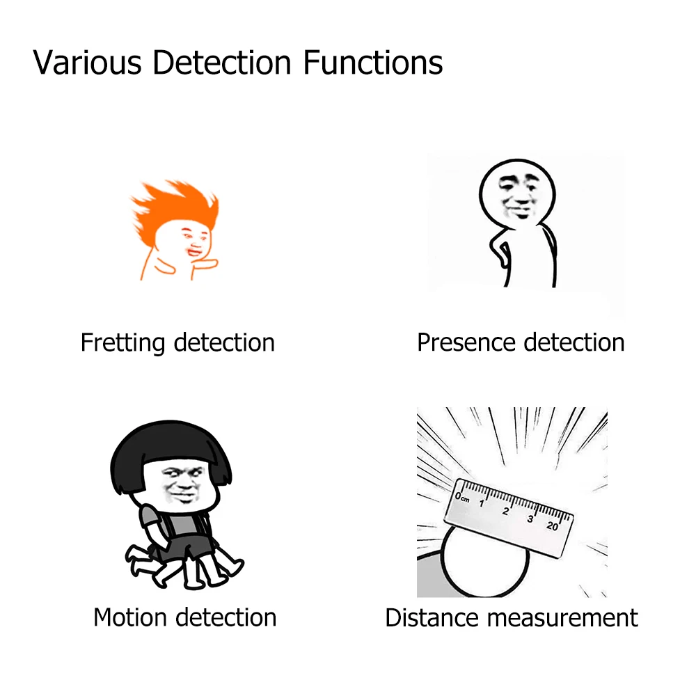 Wifi/ZigBee 5,8/24G MmWave Radar Sensor de movimiento de presencia humana con detección de luminancia/distancia Tuya Smart Life automatización del