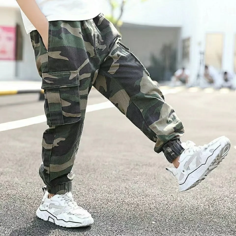 

Camouflage Pants Boys 2024 Pure Cotton Children Spring Autumn Pant Boy Comfortable Trousers