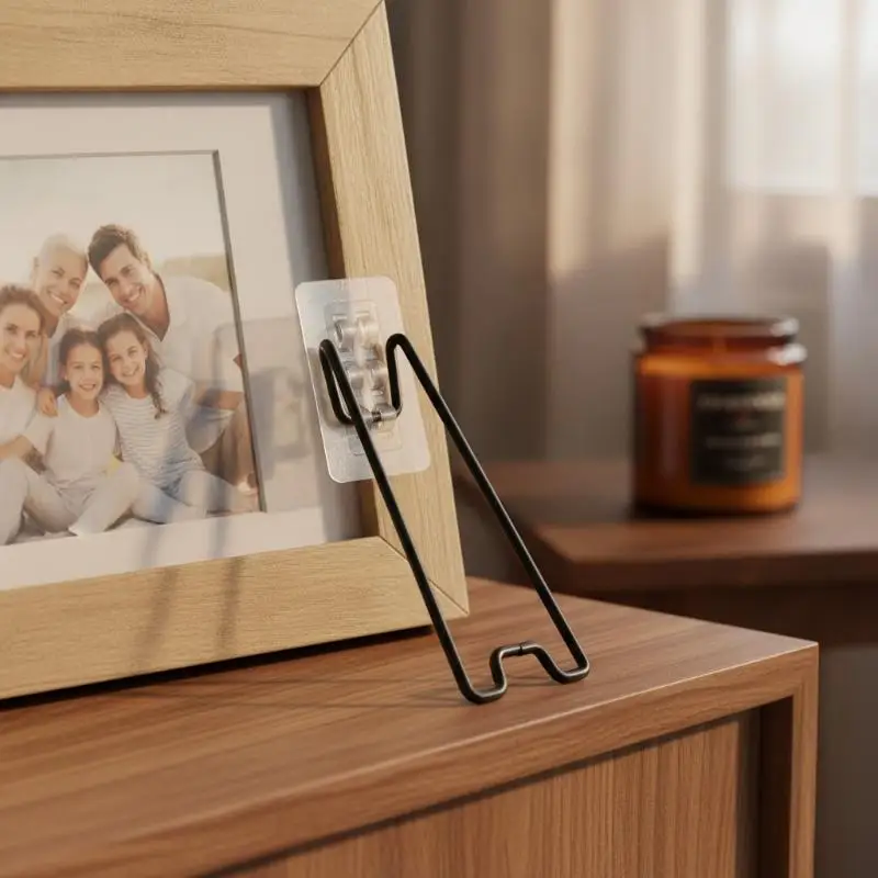 1Pcs Self Adhesive Picture Frame Easel Stand Sticky Support Holder for School Student Art Display Home Wall Decoration