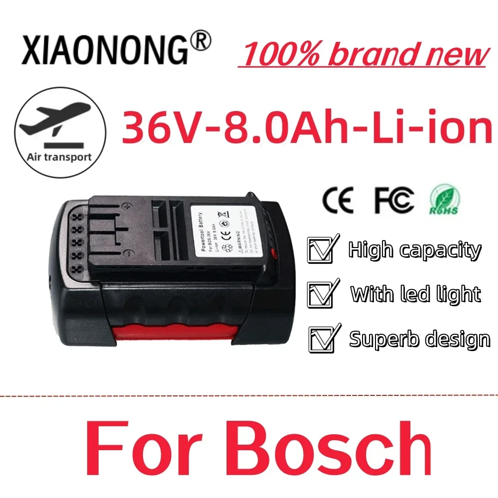 

36V 8000mAh Replacement Batteries Lithium-Ion for BOSCH Li-ion BAT810 BAT836 BAT840 GBH36V-LI Power Tools