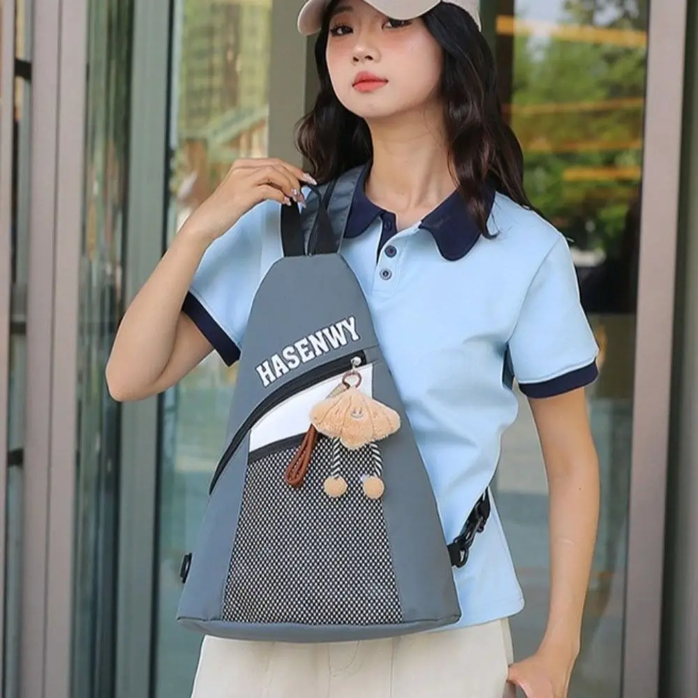 

Сумка для хранения Оксфордский треугольный рюкзак, многофункциональная нагрудная сумка большой емкости Y2k с подвеской, одинарный рюкзак для вечеринки