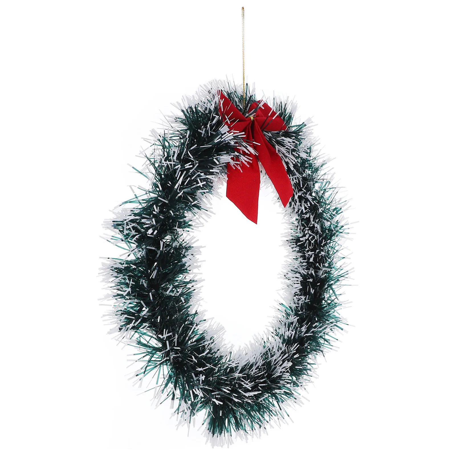 

Christmas Bowknot Green Wreath White Brim Lightweight Portable Hanging Christmas Wreaths and Garland Decorative Pendants