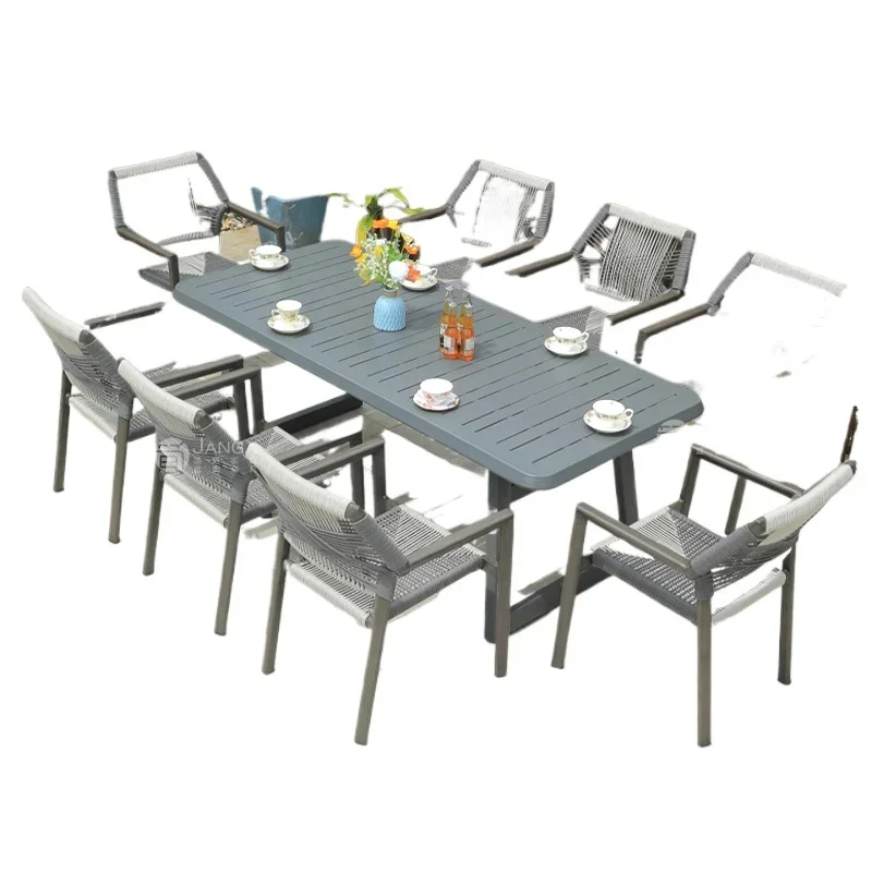 Outdoor villa courtyard table and chair leisure open-air balcony rattan woven armchair furniture