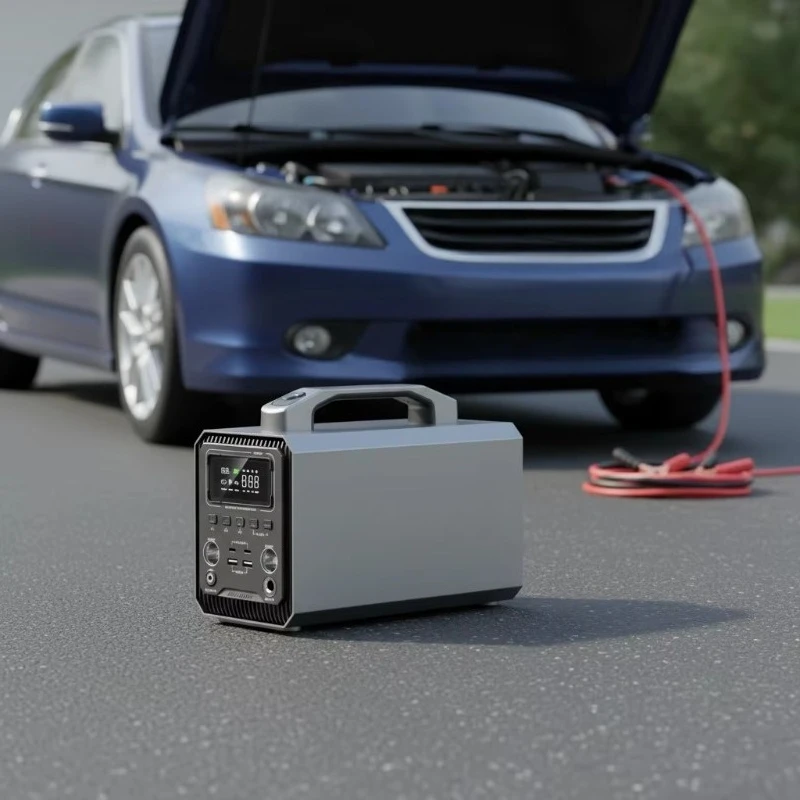 Outdoor emergency camping power supply 60000mAh portable lithium-ion battery 12V input 33W output, gray alloy shell emergency