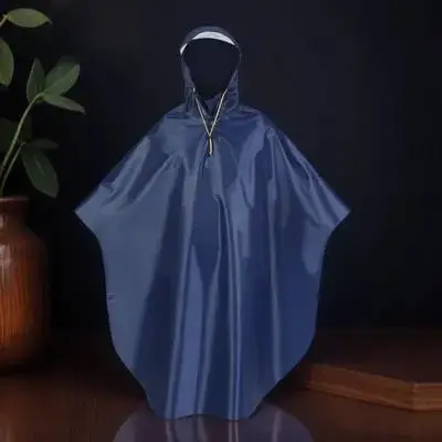 

Cycling Raincoat Mens Womens Bike Rain Cape Poncho Hooded Windproof Waterproof Tear Resistant Outdoor Activities Blue Xxxl