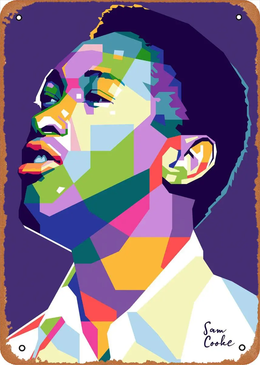 Vintage Metal Tin Sign Sam Cooke Musician Musical Bar Pub Cafe Wall Kitchen Bathroo Poster Karaoke Retro Decor Art 8x12 inch