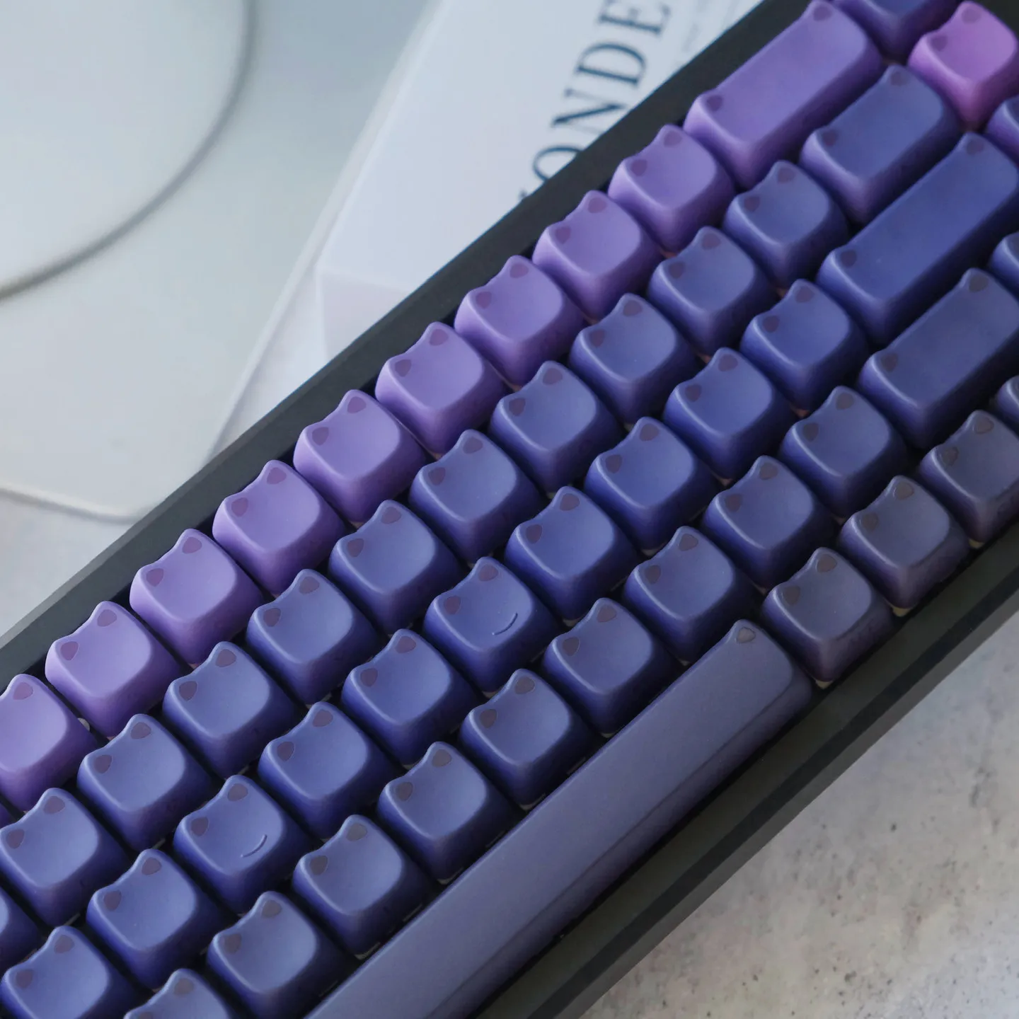 Mintcaps Gradient Purple MAO Profile Side Printed Keycaps PBT Dye-Sublimation Translucent Keycap Set For Mechanical Keyboard