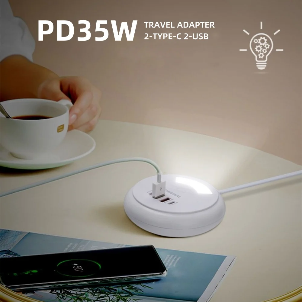 

35W USB Charger Multi Ports Power Strip Socket Fast Charging Travel Charger For iPhone Samsung Xiaomi Quick Charge Phone Adapter
