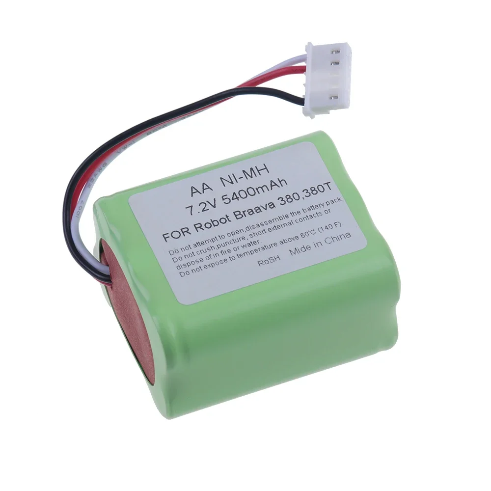 7.2V NI-MH Battery for iRobot Braava 380T 380 390T Mint 5200 5200B 5200C Vacuum Cleaner upgraded 5400mah for 380T