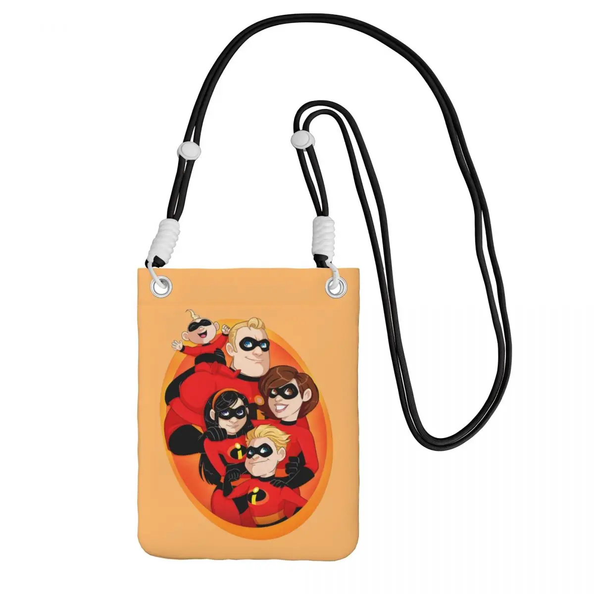 

Custom The Incredibles Smart Phone Wallet With Strap Superhero Film Crossbody Bag Men Women Running Mobile Phone Bag