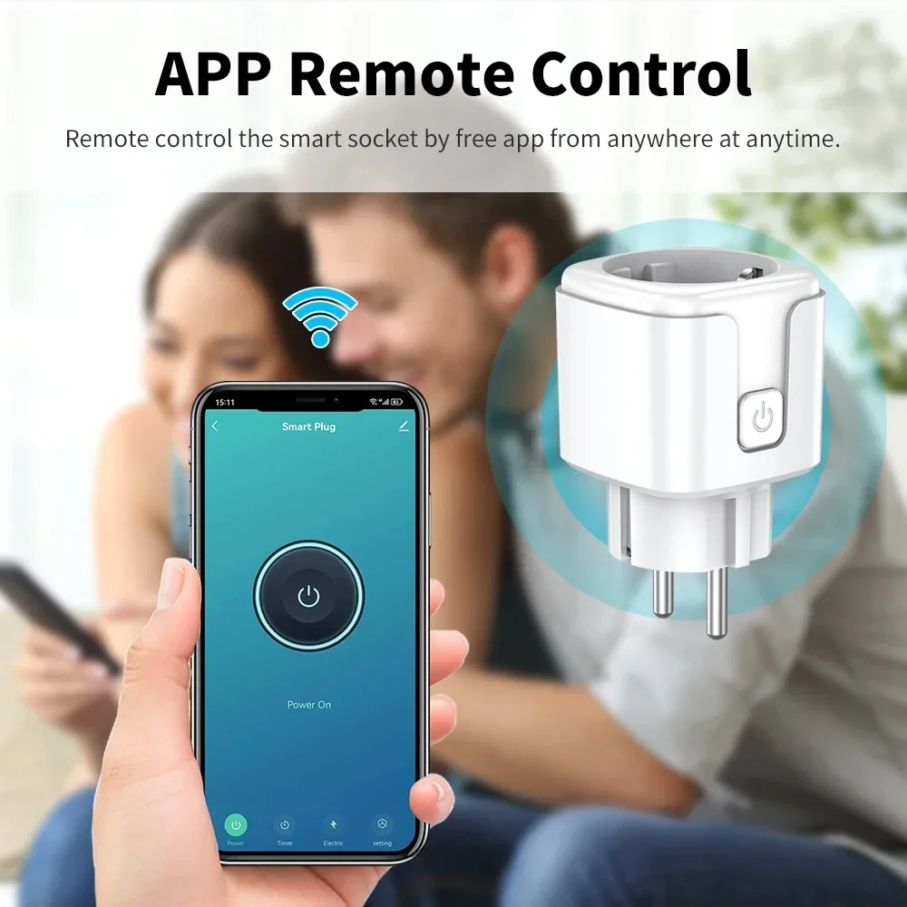 Smart Plug WiFi Socket EU 16A Outlet With Power Monitor Timing Function Tuya Smart Life APP Control Works With Alexa Google Home