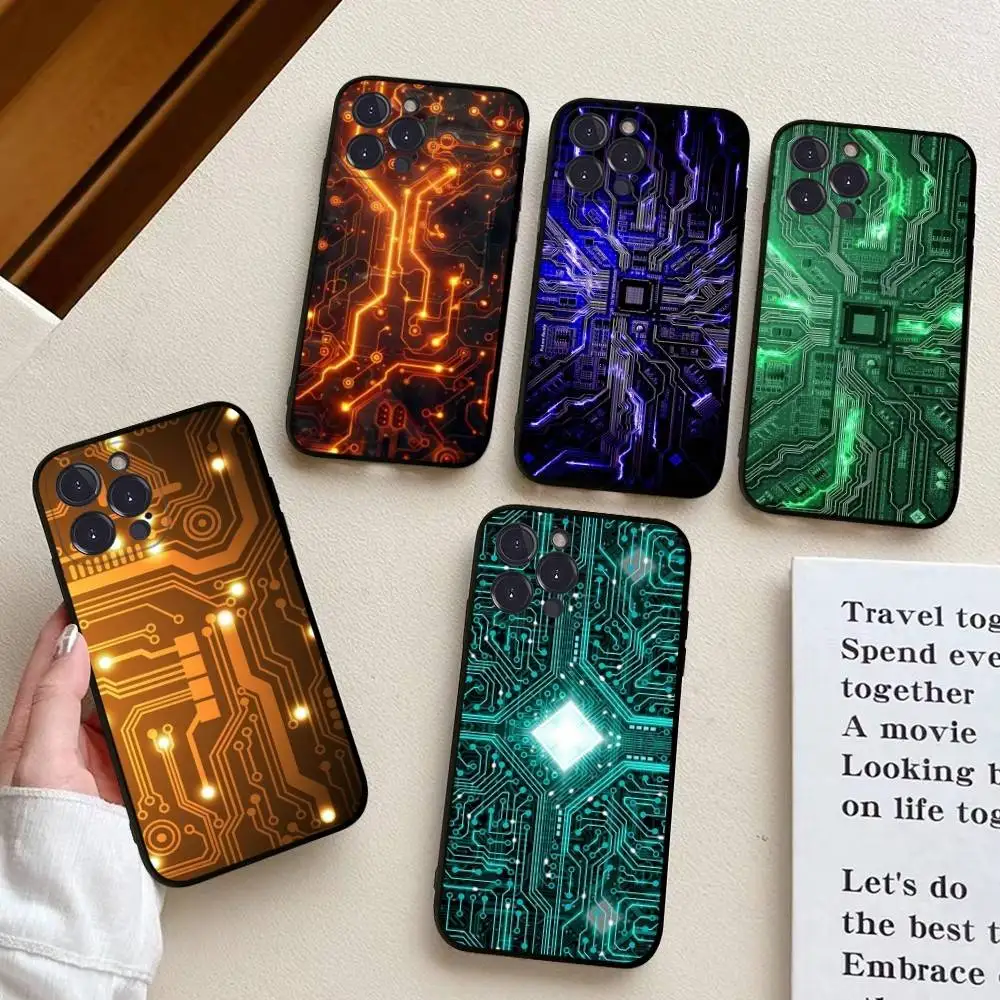 

Advanced Circuit Board Phone Case For IPhone 17 16 15 14 11 12 13 Mini Pro XS Max Plus Funda Shell