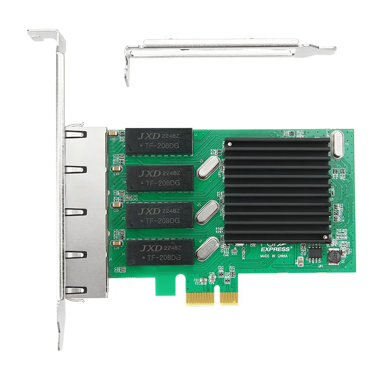 4 Port Network Card PCI Express x1 to Quad Ports RJ45 NIC RTL8111H Chip 10/100/1000Mbps Gigabit Ethernet Lan Card for PC Desktop