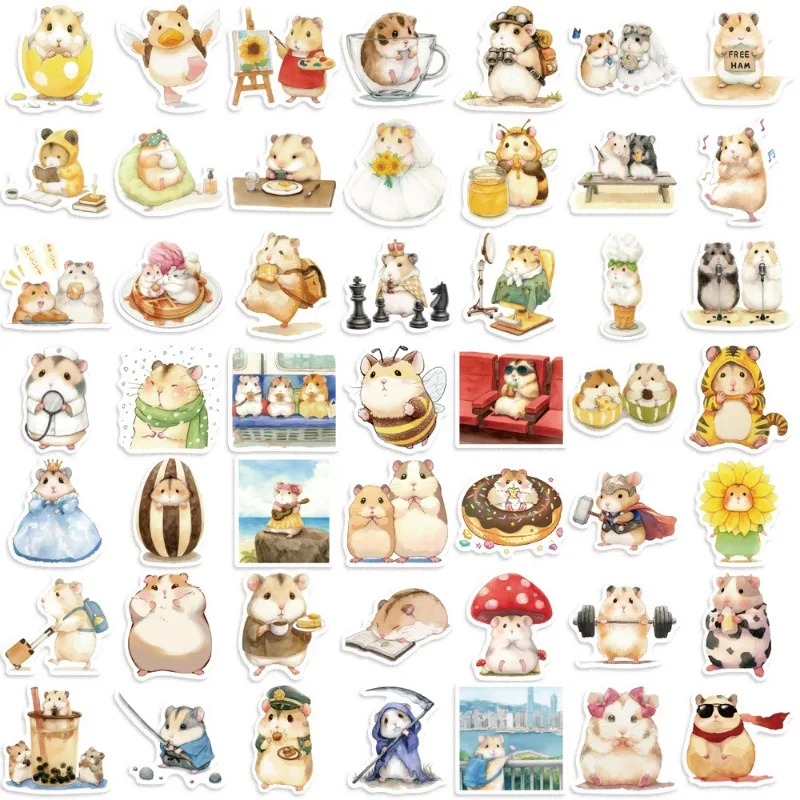50PCS Cartoon Personalized Hamster Creative Graffiti Decoration Sticker