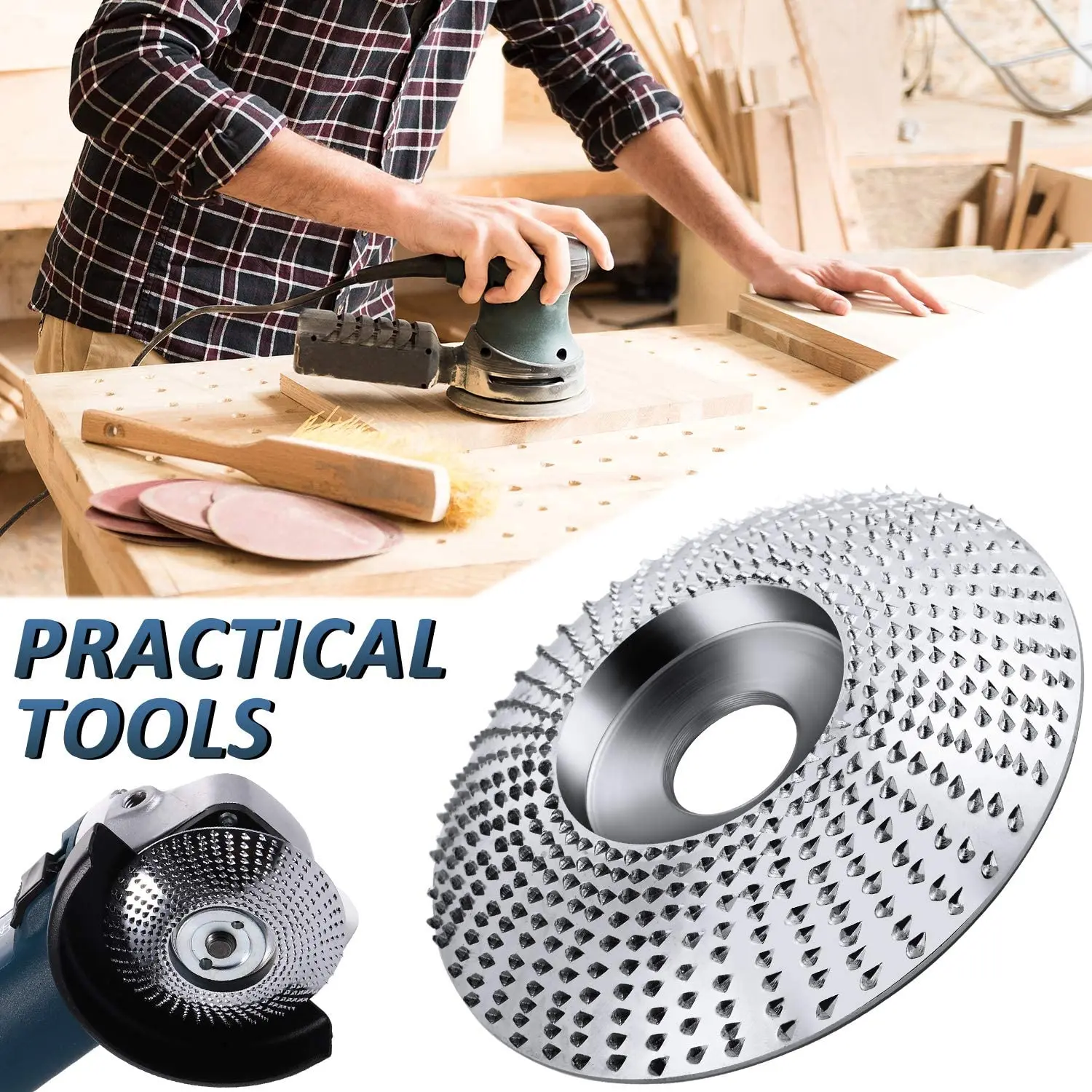 Bộ 2 Máy Mài Góc Đĩa Khắc Gỗ Đĩa Đá Mài Tấm Chạm Khắc Đĩa Mài 12 Đánh Bóng Răng Định Hình Cắt Bánh Xe