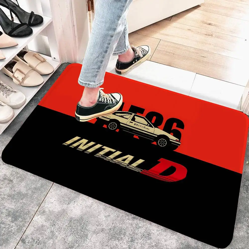 Initial D Anime Floor Mat Rectangle Anti-slip Home Soft Badmat Front Door Indoor Outdoor Mat Welcome Doormat